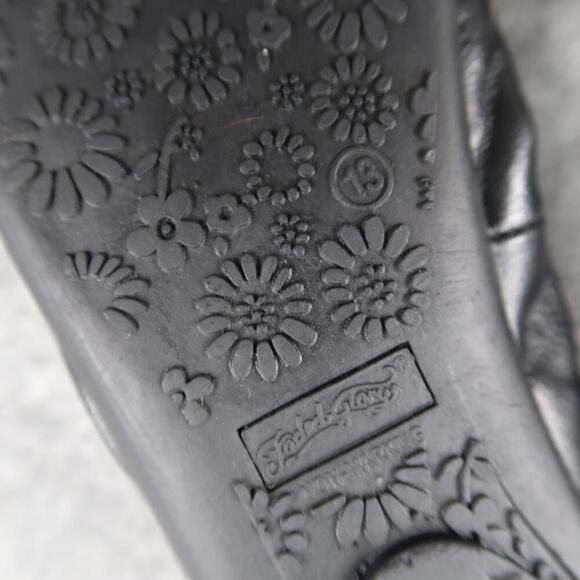 Faded Glory Shoes Kid 13 Ballet Flat Slip On Round Toe Girl Stretch Casual Black - Picture 12 of 12